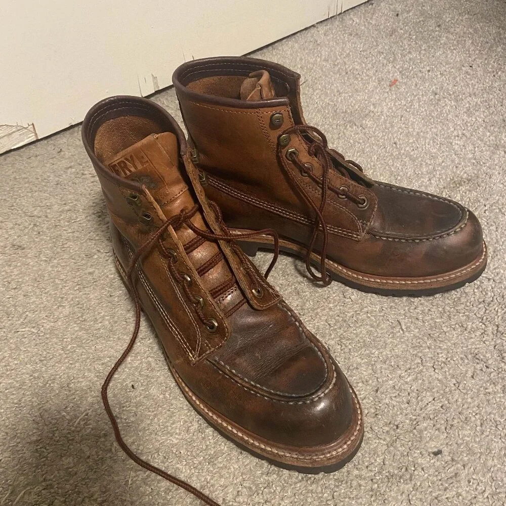 Vintage Frye Worn Brown Boots - Picture 1 of 5